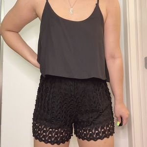 black lace romper